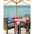 thumbnail image 3 of Fsddascl USA Flag Outdoor Tablecloth - 54x54 Inch Square Dining Table Cover, Independence Day Red Blue Star Stripes Painting Waterproof Outdoor Table Cloth with Umbrella Hole & Zipper for Patio, 3 of 7