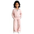 thumbnail image 5 of HAYIMI Girls Two Piece Long Sleeve Lapel Collar Sweatshirt And Pants Kids Playful Casual Outfit Sets Cozy Button Closure Everyday Wear Breathable Clothes Sets, 5 of 6