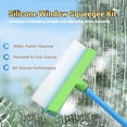 thumbnail image 2 of 2026 New Scratch-Free & Streak-Free Squeegee 5-Piece Set for Glass Cleaning, Recyclable Silicone Window Squeegee Kit, 3 in 1 Glass Cleaning Tool with Rotatable Rubber & Microfiber Scrubber (Green), 2 of 7