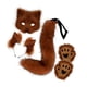 thumbnail image 2 of Conjunto de máscara y cola para mujeres y niñas, disfraz de tocado de peluche decorativo con orejas de peluche. Marrón rojizo, 2 of 9