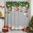 thumbnail image 6 of Grey Christmas Balls Shower Curtain, 72" x 72", Xmas Pine Needle Red Ball Star Winter Snowflake Waterproof Bathroom Curtain Washable Shower Curtain Set with 12 Hooks, 6 of 6