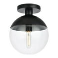 thumbnail image 3 of Eclipse 1 Light Black Flush Mount With Clear Glass, 3 of 5