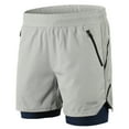 thumbnail image 1 of Men 2 in 1 Running Shorts Quick Drying Breathable Active Training Exercise Jogging Marathon Cycling Shorts, 1 of 7