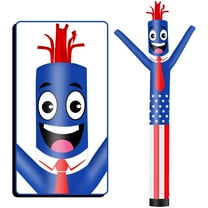 6FT Tall Inflatable Tube Man American Flag Wacky Wavy Dancing Guy (9''Diameter) for Outdoor Decoration Advertising Business Promotion (Blower Not Included)