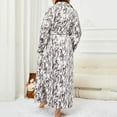 thumbnail image 5 of Hvyesh Fleece Robes for Women Leopard Print Bathrobe Full Length Plush Fleece Bathrobe Shawl Collar Spa Robe Housecoat, 5 of 6
