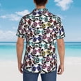 thumbnail image 4 of Sikiie Panda And Glasses Print Men's Hawaiian Shirt, Summer Beach Button Pocket Short Sleeve T-Shirt,X-Large, 4 of 7