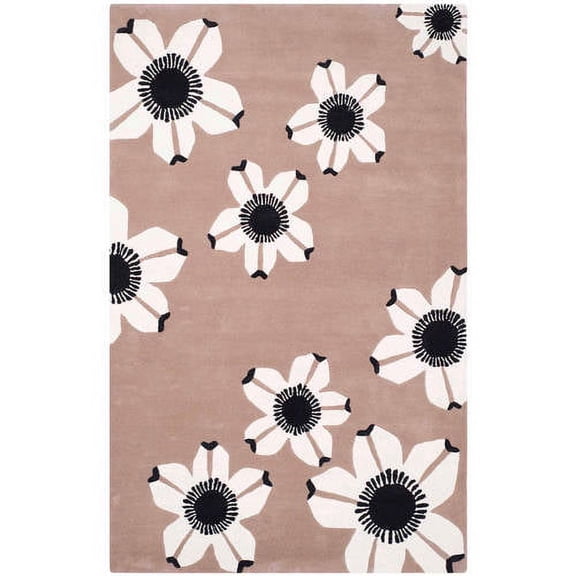 SAFAVIEH Allure Zowie Floral Wool Area Rug, Brown, 4' x 6'