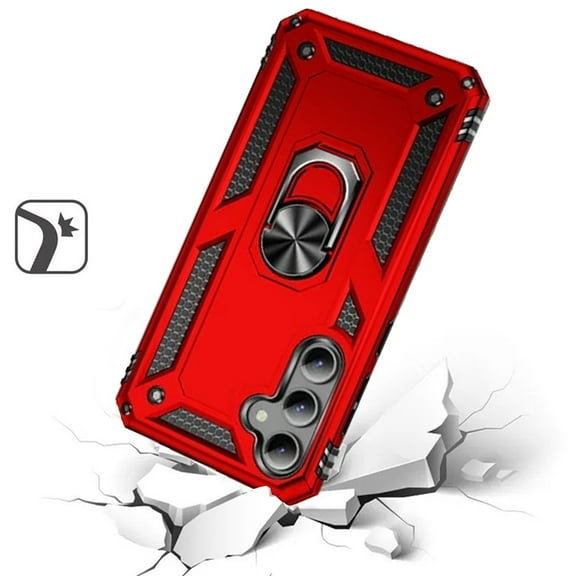 For Samsung S23 FE 5G Case Ring Magnetic Kickstand Hybrid   Tempered Glass