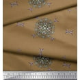 thumbnail image 2 of Soimoi Silk Fabric Leaves & Mandala Decorative Print Sewing Fabric Yard 42 Inch Wide, 2 of 3