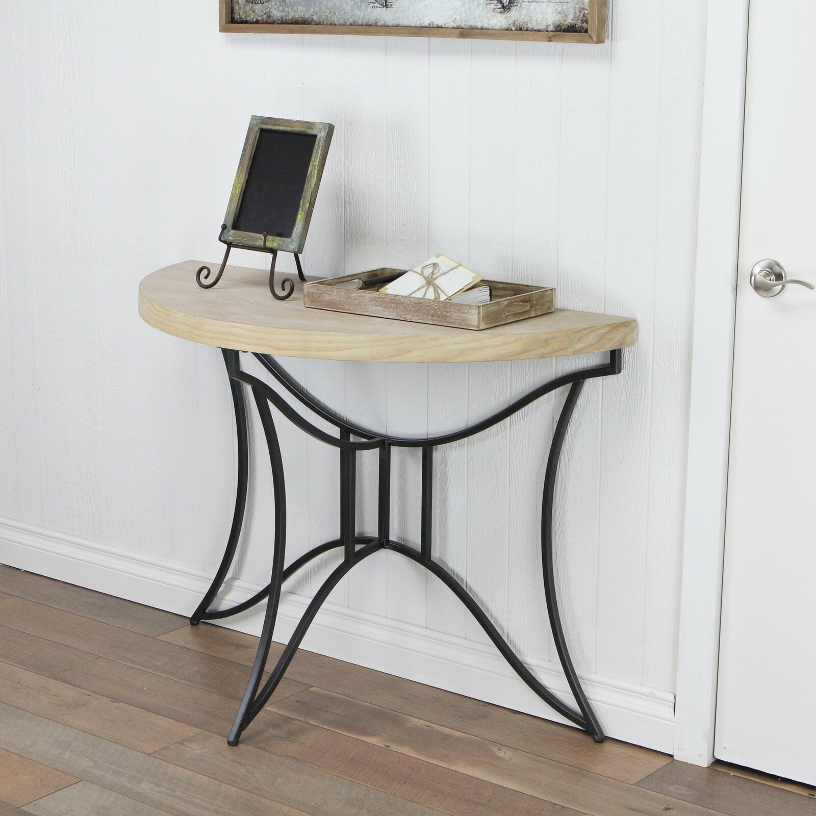Prichard Top Half Round Console Table, Top Material Solid