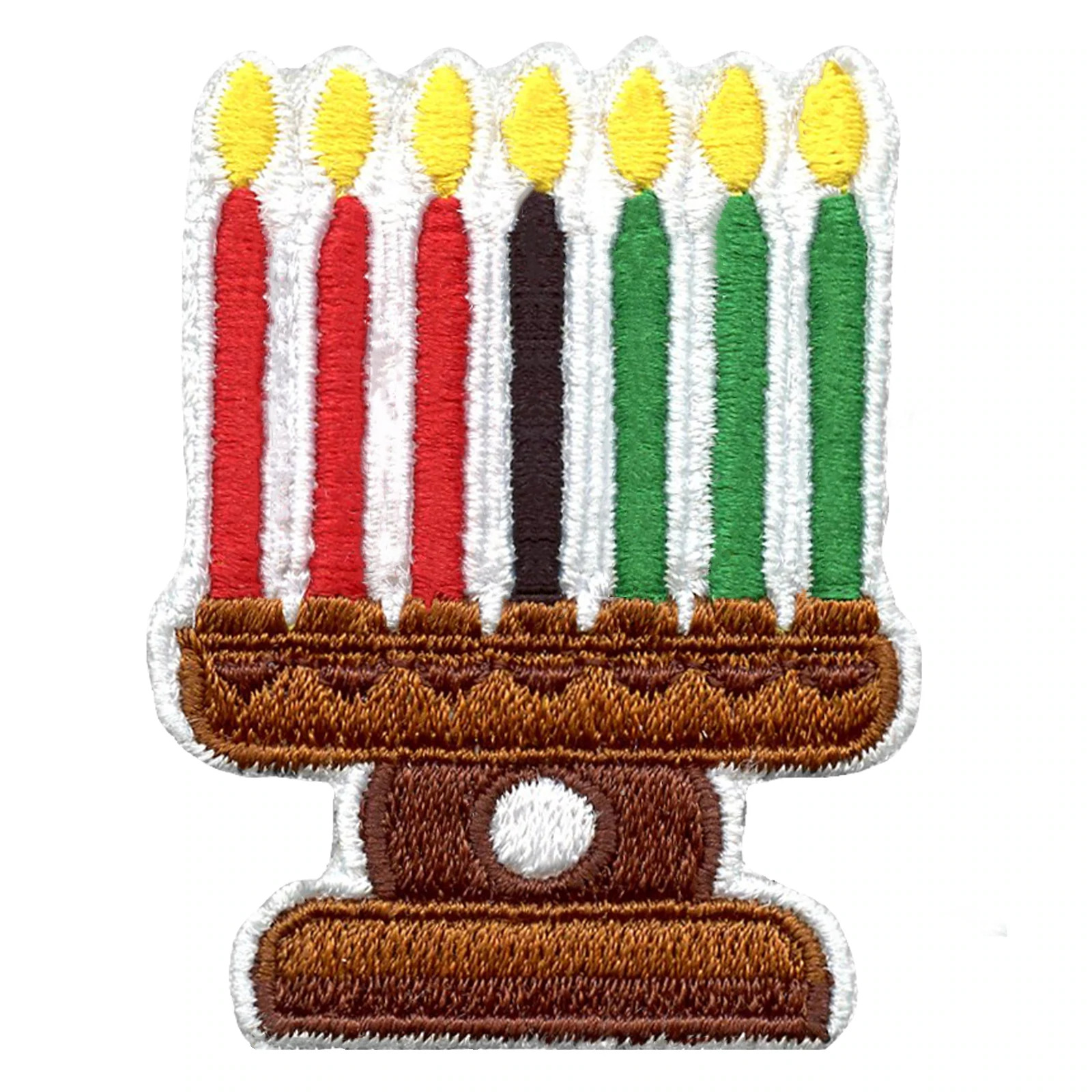 Kwanzaa Kinara Candle Holder Embroidered Iron On Patch
