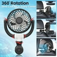 thumbnail image 3 of Dealswin Rechargeable Car Fan for Backseat Kids, USB and Battery Powered Portable Fan Headrest 3 Speeds 360° Rotatable Cooling Car Seat Fans for Pets for Vehicle SUV RV Sedan Truck, 3 of 15