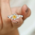 thumbnail image 5 of Rosec Jewels Nature Inspired Floral Ring for Women, Citrine Ring with Diamond - AAA Grade, 925 Sterling Silver, US 4.00, 5 of 9