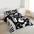 thumbnail image 3 of Feelyou Piano Guitar Teens Queen Comforter Set, Pop Music Bedding Comforter Set, 3 Pieces, 3 of 8