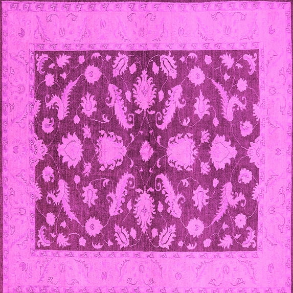 Ahgly Company Indoor Square Oriental Pink Traditional Area Rugs, 8' Square