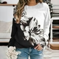 thumbnail image 2 of VNKIDY Women's Sweatshirt Autumn Spring Oversized Rose Prints Pullover Long Sleeve Crewneck Loose Fit Sweatshirts For Cold Weather Cute Tops, 2 of 5