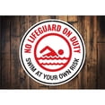 thumbnail image 2 of No Lifeguard on Duty, Funny Pool Notice Sign, Home Backyard Aluminum Metal Decor Sign - 12" Round, 2 of 4