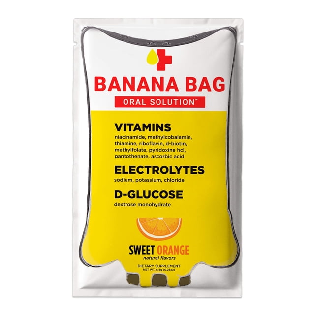 Paquetes de recuperación de solución oral, bolsa de plátano, naranja dulce, 30 unidades