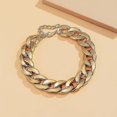 thumbnail image 2 of Gold Lightweight Chunky Oval Chain Link Necklace Statement Hip Hop Jewelry, 2 of 4