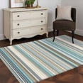 thumbnail image 3 of 2.7'x5' Area Rugs, Light Blue Striped Indoor Outdoor Area Rug for Living Room Bedroom, Farmhouse Thin Line Modern Abstract Art Washable Bathroom Rugs Kitchen Floor Carpet Mats Home Decor Aesthetic, 3 of 8