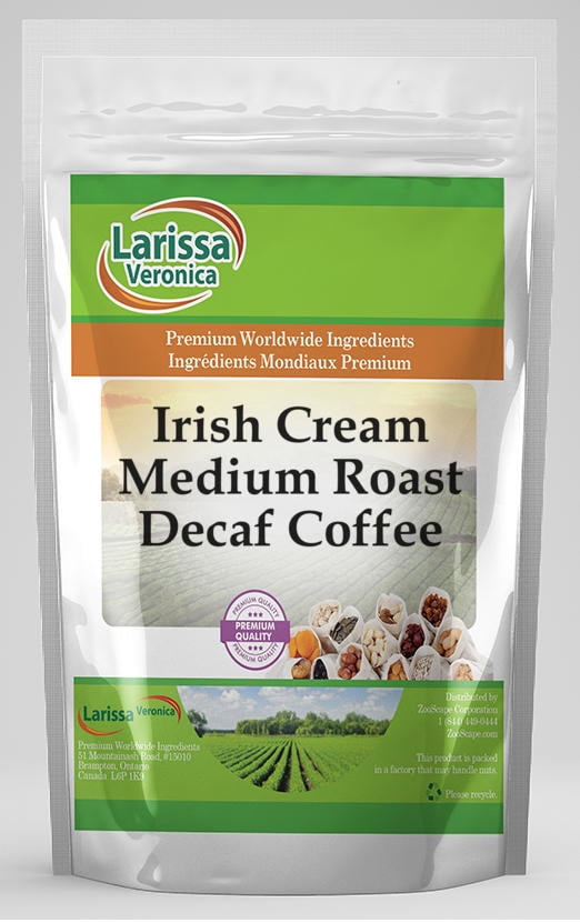 Irish Cream Medium Roast Decaf Coffee (Gourmet, Naturally Flavored, Whole Coffee Beans) (8 oz