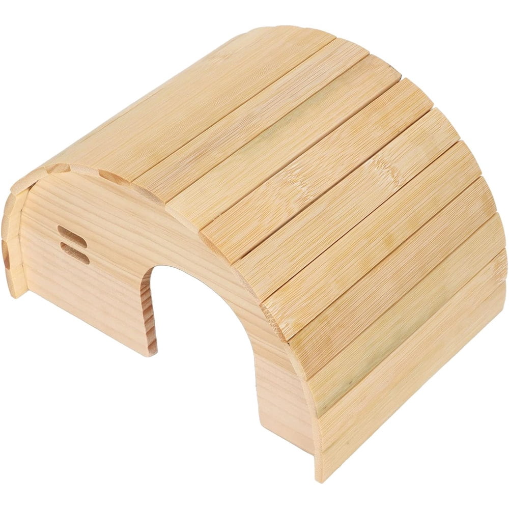 Guinea Pig Wooden House, Hamster Wooden House, Bite Arched Wood Hideout for Dwarf Hamster, Golden Bear Pet Supplies, Small Animals, Houses & Habitats.（Small）