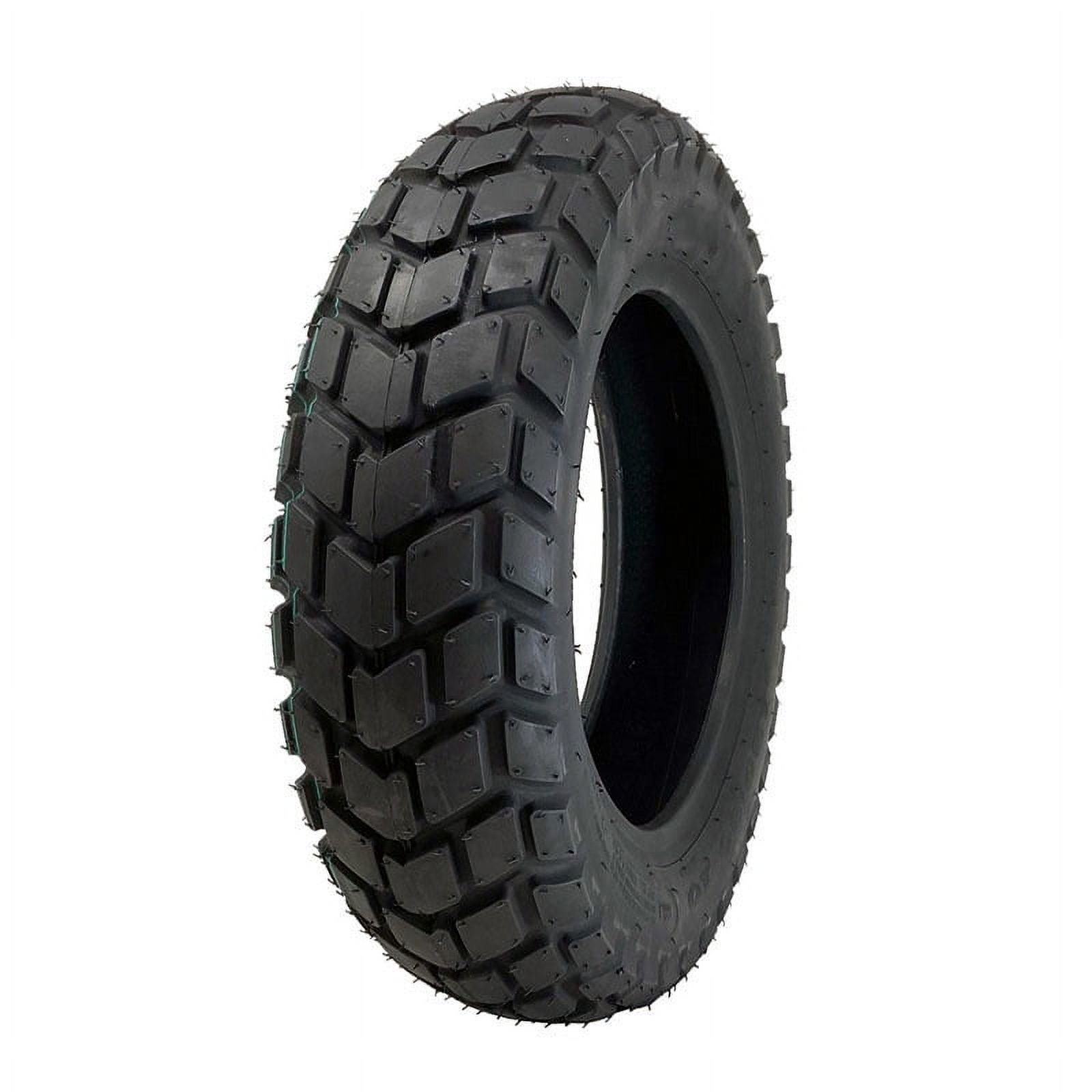Motorcycle Scooter Tire 130/90-10 - Tubeless Front/Rear Slightly Knobby, 10 inches rim (P126)