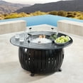 thumbnail image 2 of Oakland Living RICA-ITALY-5PC-AC 44 in. Outdoor Aluminum Round Fire Table Set with Four Deep Seating Swivel Rocking Chair - 5 Piece, 2 of 10