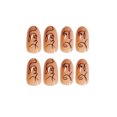 thumbnail image 3 of 24 piezas de uñas postizas acrílicas con patrón de forma ovalada colorida, cobertura total, extraíble, redondas y largas (línea geométrica), 3 of 5