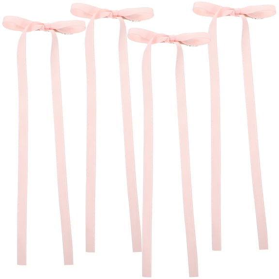 ELAYARD 4Pcs Bow Hairpins Elegant Style Decorative Pink Hair Clips for Women
