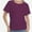 Deep Purple, variant on Women's Short Sleeve Boat Neck Dolman Top with Side Shirring