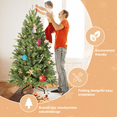 thumbnail image 6 of Tcbosik Unlit Christmas Tree with 756 Branch Tips, 5ft Artificial Xmas Tree with Metal Stand for Indoor Holiday Decoration, Green, 6 of 7