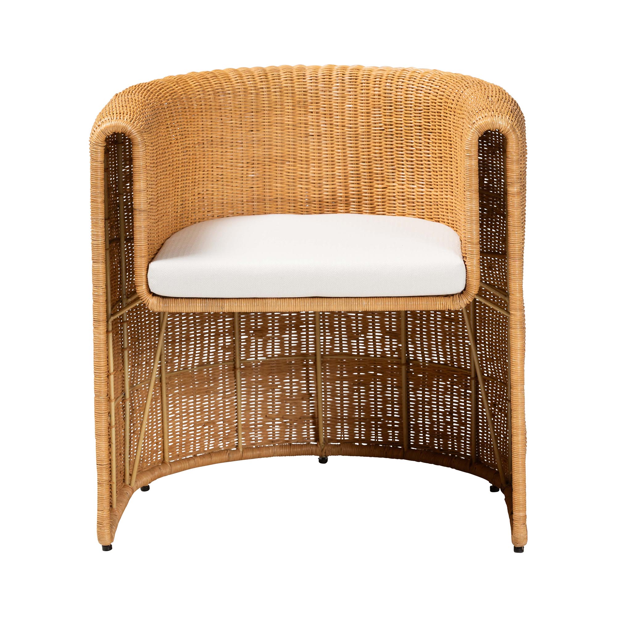 bali & pari Carina Boho Barrel Dining Chair, Light Honey