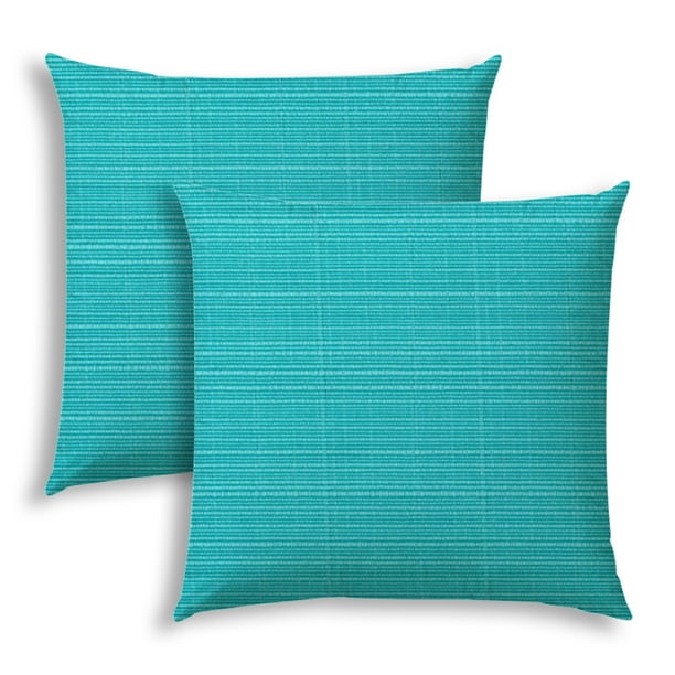 CANVA Aqua Indoor/Outdoor Pillows Sewn Closure (Set of Two) Walmart