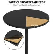 CL.HPAHKL 40 Inch Round Bistro Bar Table, Sturdy Cocktail Pub Table with Solid Top and Metal Base for Home and Kitchen Dining, Black