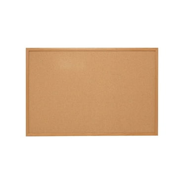 Staples Standard Cork Bulletin Board Oak Finish Frame 5'W x 3'H 1682314