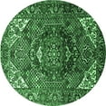 thumbnail image 1 of Ahgly Company Indoor Round Persian Emerald Green Traditional Area Rugs, 5' Round, 1 of 4