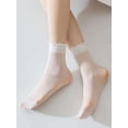 thumbnail image 2 of Deago 12 Pairs Women's Sheer Ruffle Socks Nude Stocking Summer Ultra Thin Cool See Through Silk Ankle Socks for Women, 2 of 8