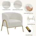 thumbnail image 3 of Yaheetech Contemporary Boucle Barrel Accent Chair for Living Room, Ivory, 3 of 9