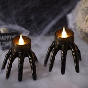 Qocolcyl 2 Pack Halloween Skeleton Lights Decorations, Halloween Candles Lamp Decoration Ornament Indoor Outdoor, Halloween Scary Decor for Home Room Table Outside Yard Lawn Garden Party Supplies