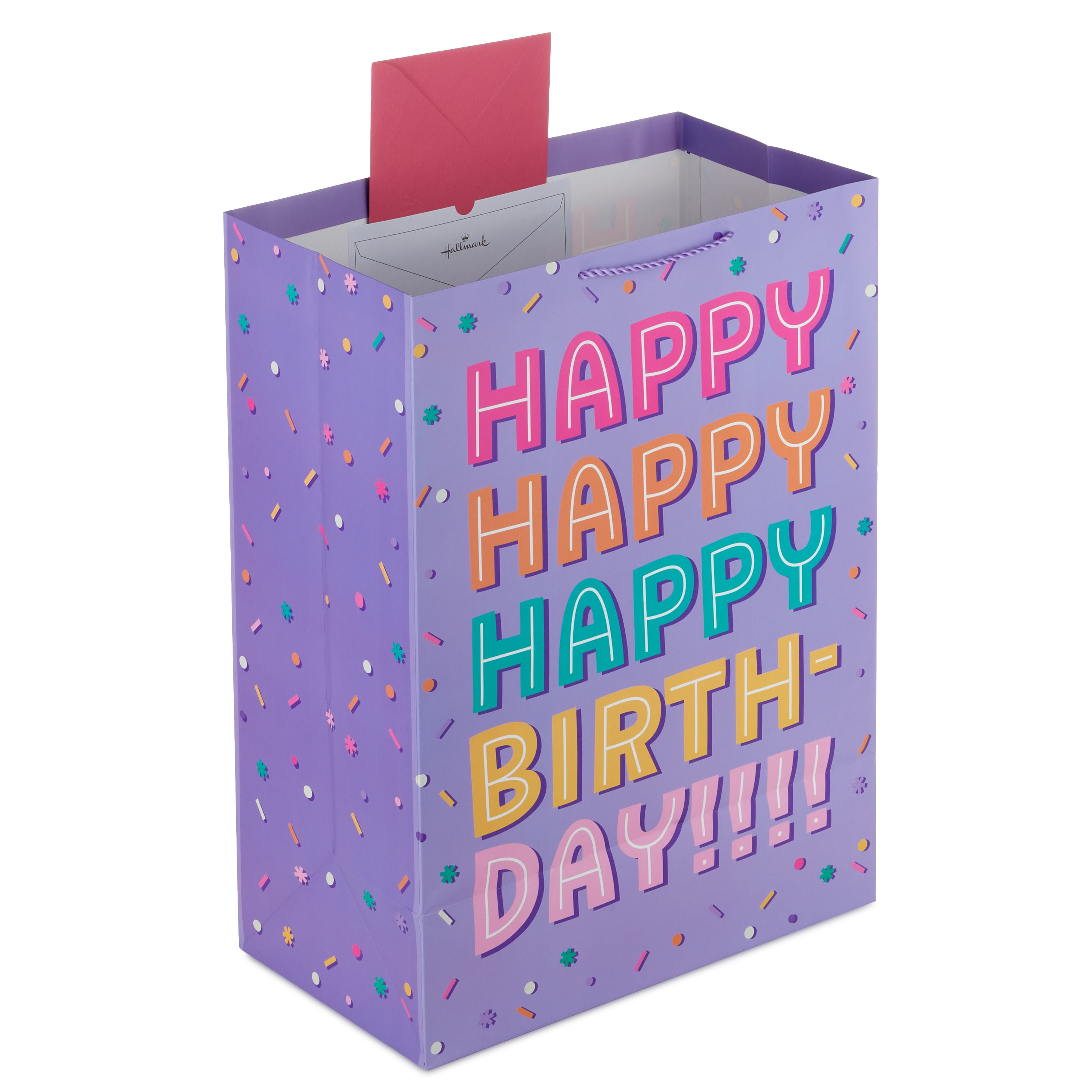 Hallmark Jumbo Birthday Gift Bag (Purple Confetti)