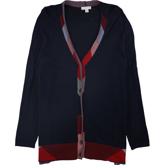 Charter Club Womens Boyfriend Cardigan Sweater, Blue, Large