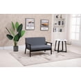 thumbnail image 2 of Bahamas Dark Gray Linen Fabric Loveseat with Espresso Solid Wood Frame, 2 of 6