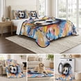 thumbnail image 6 of Twin Quilt Set 68''x86'', Sports Football, Minimalist Painted Art Lightweight Summer Bedspread Coverlet Set with 2 Pillow Shams, Breathable All Season Quilt Bedding for Dorm/Bedroom, 6 of 9