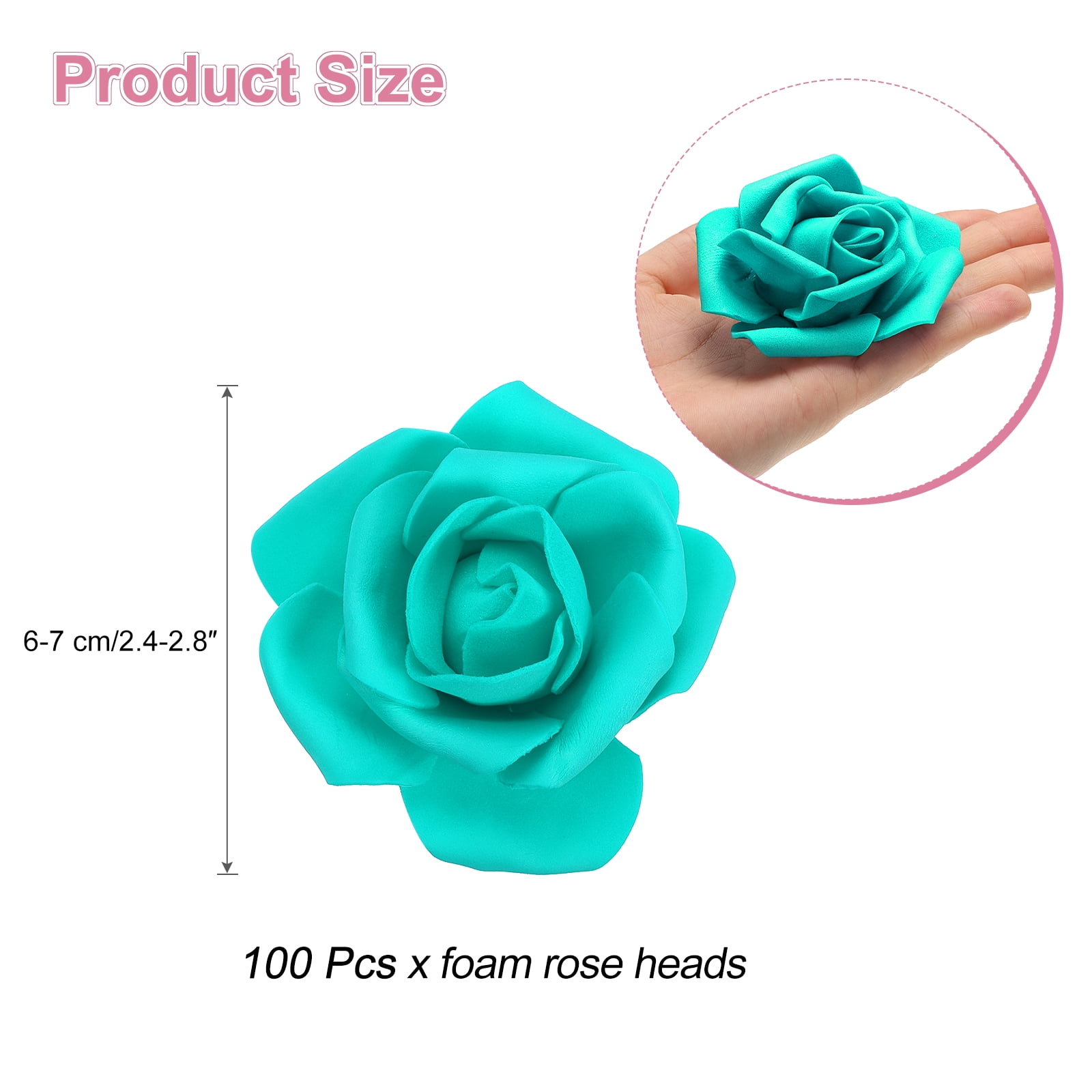 Unique Bargains Rose Heads Artificial Bulk Stemless Foam Fake Roses for DIY Crafts Blue