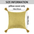 thumbnail image 5 of REGALWOVEN Linen Fringe Cushion Cover Set, 2 Pcs Sofa Throw Pillow Covers with Tassel Design Yellow 18" x 18", 5 of 6