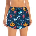 thumbnail image 2 of Gukieu Ocean Floor Animals Print Women's Sports Shorts with Drawstring Elastic Waistband for Running, Yoga, Fitness-X-Large, 2 of 7