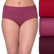 Bali 3-Pack Modern Seamless Lace Trim Brief Underwear DFMLB3 Color: Red Mauve Rouge Size: 5