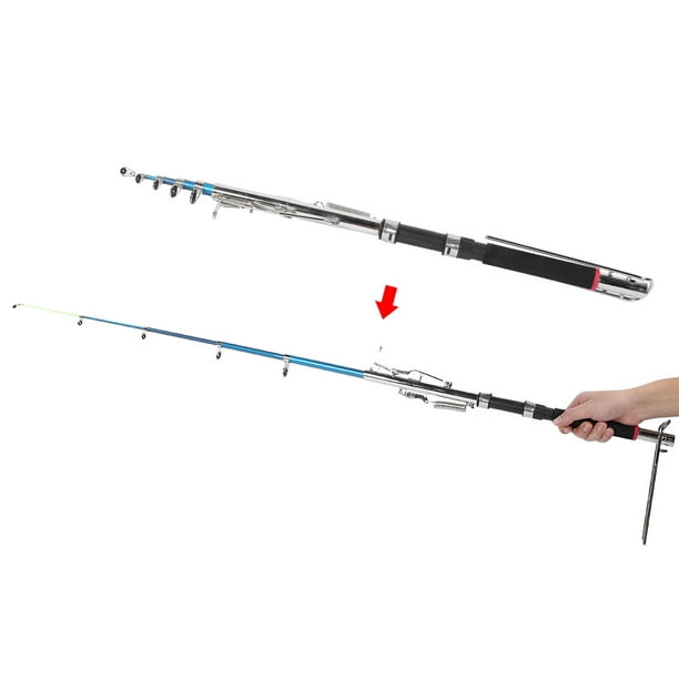 Fishing Tool 2.1-2.7m Telescopic Automatic Rod Sea Fishing Rod Sections  Tackle Blue 210cm 