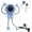 Blue, variant on Portable Robot Fan Man, Personal Table Fan with 3 Speeds Strong Airflow & Rechargeable Battery, Small Fans for Office, Home, Outdoors Sports Camping Traveling